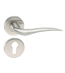 Stainless steel good sale crank solid lever handle for Wood Door -SBLH003