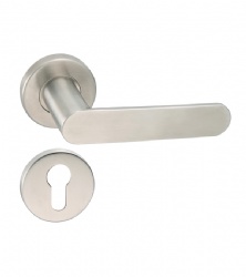 Stainless Steel Modern Interior Door Handle Luxury Round Rose Door Lever Handle-SBLH013