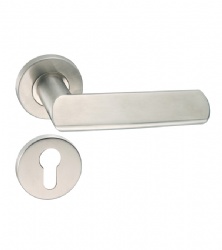 Grade 304 Designer Solid Lever Handle on Rose for Hollow Metal Doors-SBLH015