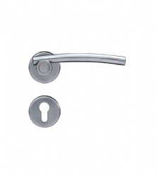 Stainless steel modern crank solid lever door handle for Commercial Door-SBLH027