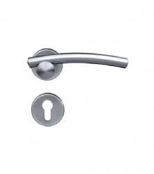 Stainless steel modern crank solid lever door handle for Commercial Door-SBLH058