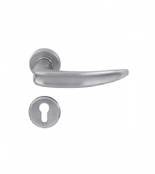 Designer Solid Lever Handle on Rose Concealed Fix for Commercial Doors-SBLH083