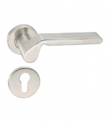 Stainless Steel Grade 304 Solid Silver Door Lever Handle for Office Doors-SBLH101