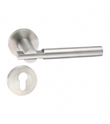 Chrome T Shape Internal Solid Lever Door Handle for Entrance Steel Doors-SBLH125