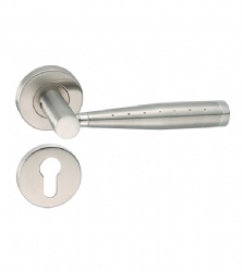 Designer Solid Lever Handle on Rose for Commercial Doors-SBLH134