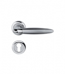 Grade 316 Modern Chrome Lever Front Door Handle for Entrance Doors with Satin-SBLH136