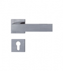 Antirust square tubular solid lever handle with square rose for Wood Door-SBLH144