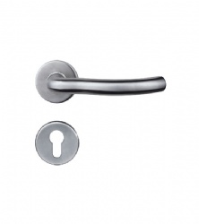 Antirust professional lever solid door handle with round rose for Restroom Door-SBLH145