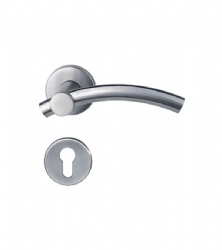 Stainless steel modern crank solid lever door handle for Commercial Door-SBLH148