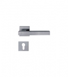 EN1906 SS Square Tube Lever Door Handle-SBLH150